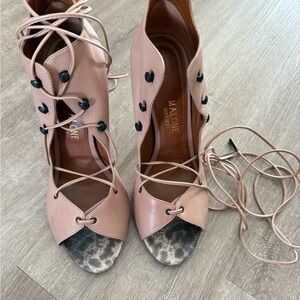 Malone Souliers Pink Lace-Up Women's Shoes